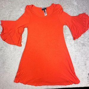 Allison Brittney Dress‎ Bright Orange Size Medium Bell Sleeves
